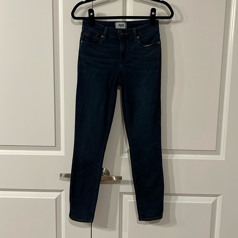 Lightly worn PAIGE dark wash verdugo ankle jeans size 26